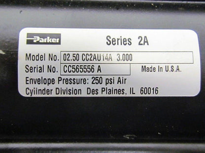 Parker 02.50 CC2AU14 3.000 Pneumatic Air Cylinder 2 1/2"Bore 3"Stroke 2A Series