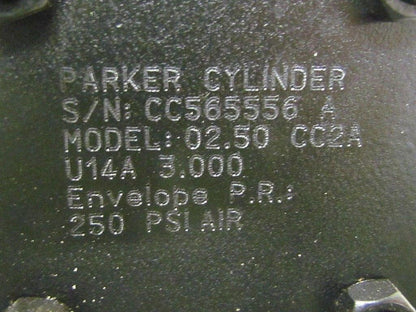 Parker 02.50 CC2AU14 3.000 Pneumatic Air Cylinder 2 1/2"Bore 3"Stroke 2A Series