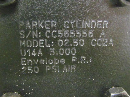 Parker 02.50 CC2AU14 3.000 Pneumatic Air Cylinder 2 1/2"Bore 3"Stroke 2A Series