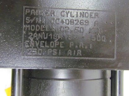 Parker 02.50 KTD2ANU18A18A 1.500 Pneumatic Air Cylinder 2 1/2" Bore 1 1/2"Stroke