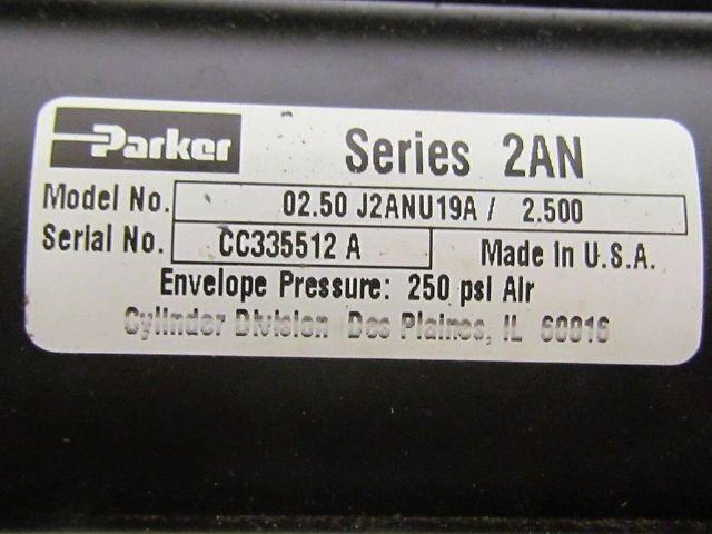 Parker 02.50 J2ANU19A 2.500 Pneumatic Air Cylinder 2 1/2"Bore 2 1/2"Stroke 2AN