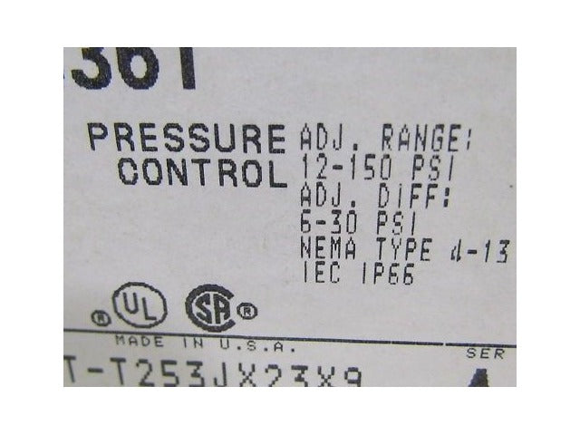 A-B Allen Bradley 836T-T253JX23X9 Pressure Switch NIB