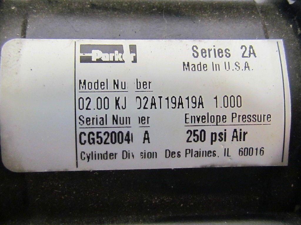 Parker 02.00 KJTD2AT19A19A 1.000 Pneumatic Air Cylinder 2"Bore 1"Stroke 2A Ser