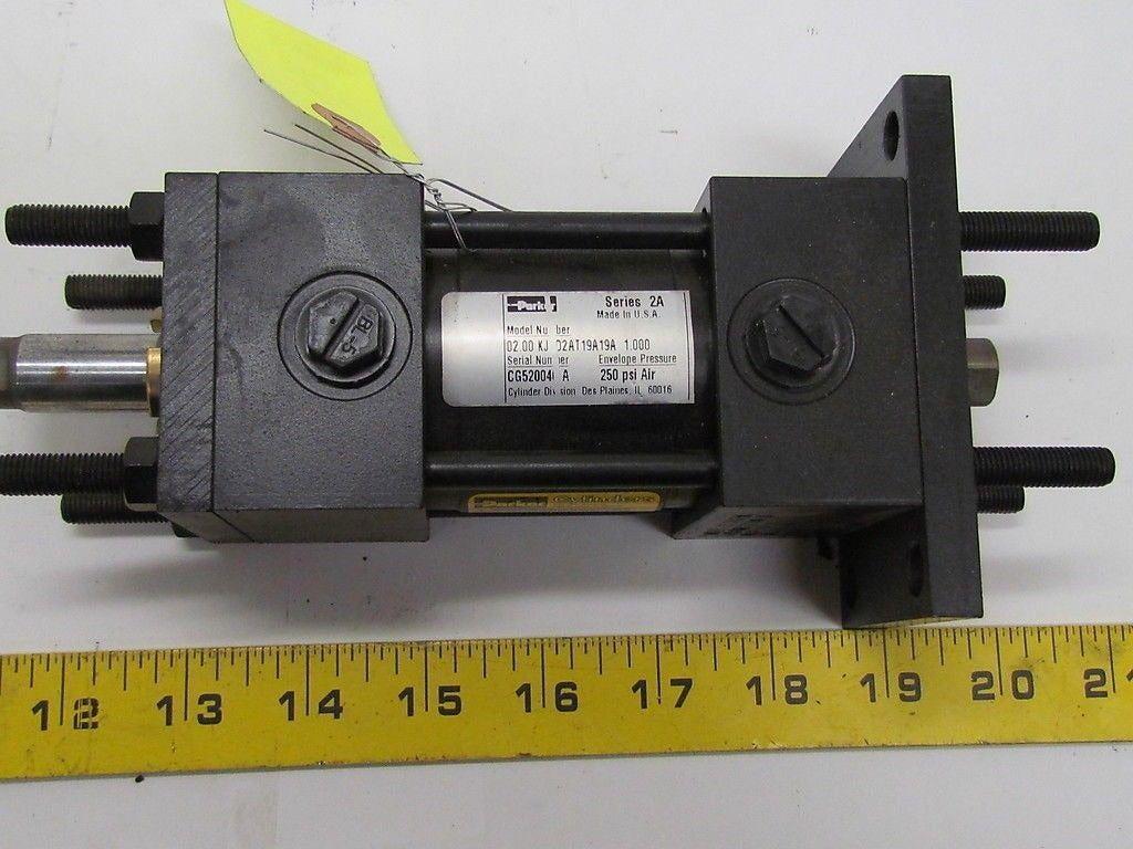 Parker 02.00 KJTD2AT19A19A 1.000 Pneumatic Air Cylinder 2"Bore 1"Stroke 2A Ser