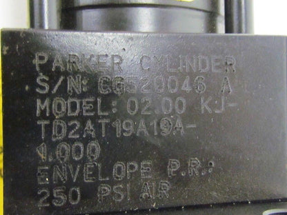 Parker 02.00 KJTD2AT19A19A 1.000 Pneumatic Air Cylinder 2"Bore 1"Stroke 2A Ser