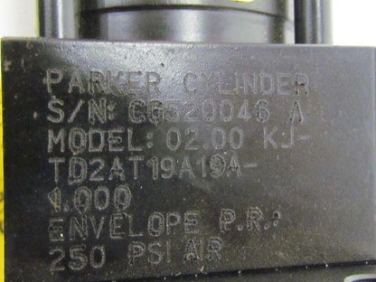 Parker 02.00 KJTD2AT19A19A 1.000 Pneumatic Air Cylinder 2"Bore 1"Stroke 2A Ser