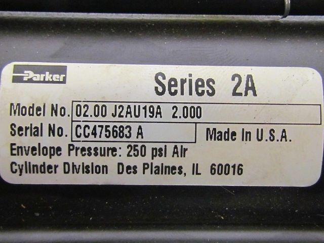 Parker 02.00 J2AU19A 2.000 Pneumatic Air Cylinder 2"Bore 2"Stroke 2A Series