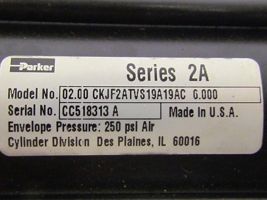 Parker 02.00 CKJF2ATVS19A19AC 6.000 Pneumatic Air Cylinder 2"Bore 6"Stroke 2A