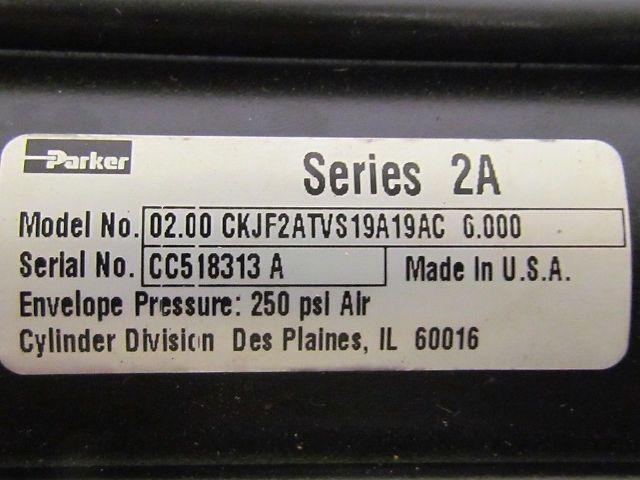 Parker 02.00 CKJF2ATVS19A19AC 6.000 Pneumatic Air Cylinder 2"Bore 6"Stroke 2A