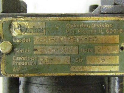 Parker 02.00 CCB2AUS19AC 16.000 Pneumatic Air Cylinder 2"Bore 16"Stroke 2A Ser