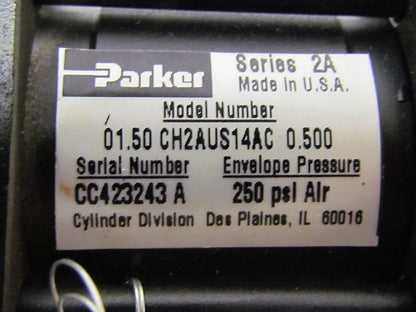 Parker 01.50 CH2AUS14AC 0.500 Pneumatic Air Cylinder 1 1/2" Bore 1/2"Stroke 2A