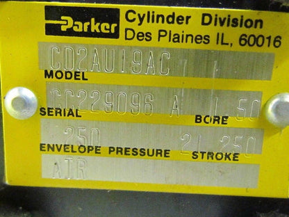 Parker 01.50 CD2AU19AC 21.250 Pneumatic Air Cylinder 1 1/2"Bore 21 1/4"Stroke 2A