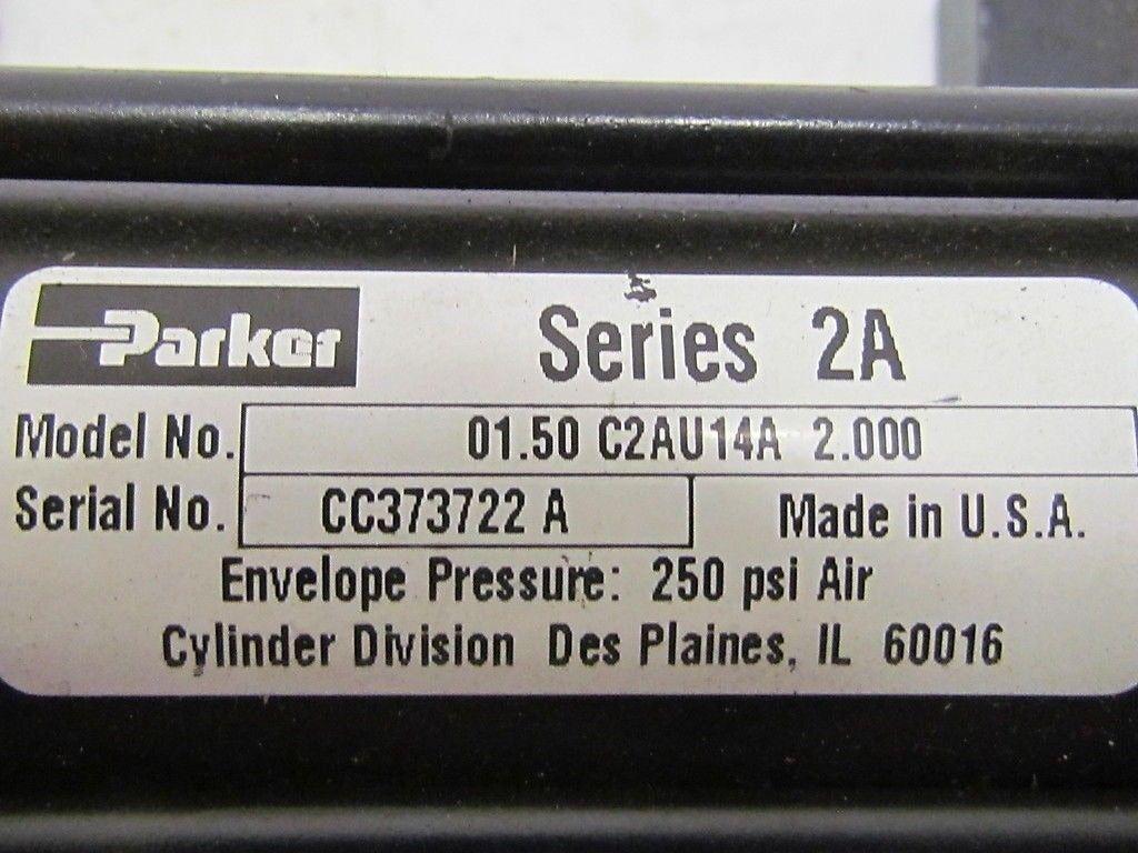 Parker 01.50 C2AU14A 2.000 Pneumatic Air Cylinder 1 1/2"Bore 2"Stroke 2A Series