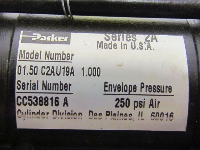Parker 01.50 C2AU19A 1.000 Pneumatic Air Cylinder 1 1/2"Bore 1"Stroke 2A Series