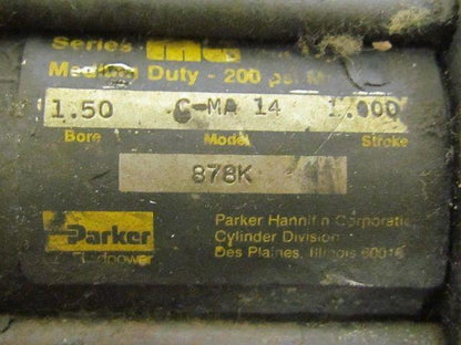 Parker 01.50 CMA14 1.000 Pneumatic Air Cylinder 1 1/2"Bore 1"Stroke MA Series