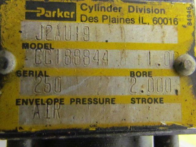 Parker 01.00 J2AU19 2.000 Pneumatic Air Cylinder 1" Bore 2" Stroke 2A Series
