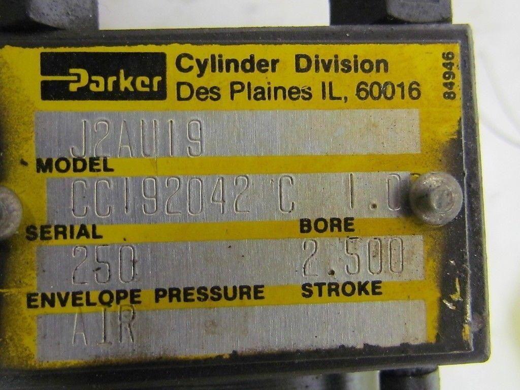 Parker 01.00 J2AU19 2.500 Pneumatic Air Cylinder 1" Bore 2 1/2" Stroke 2A Series