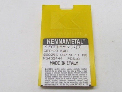 Kennametal 0437-M5AJ CBT-20 KWH G00293 KG452444 Insert Box of 10 pc NIB