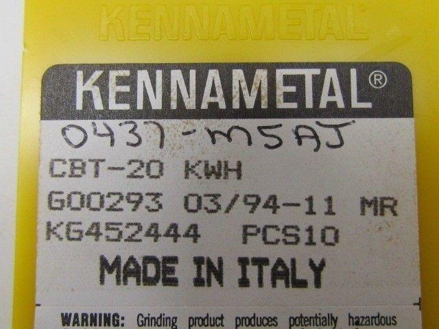 Kennametal 0437-M5AJ CBT-20 KWH G00293 KG452444 Insert Box of 10 pc NIB