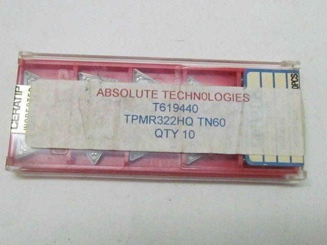 Ceratip TPMR 322 HQ TN60 Carbide Insert Box of 10 pc NIB