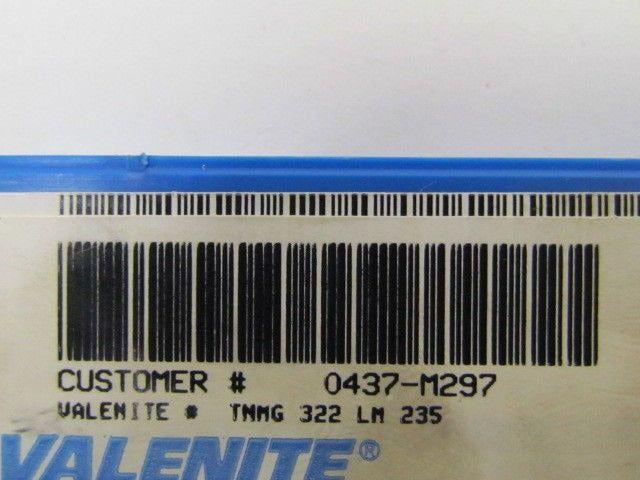 Valenite TMMG 322 LM 235 Carbide Insert Box of 10 pc NIB