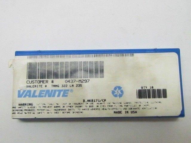 Valenite TMMG 322 LM 235 Carbide Insert Box of 10 pc NIB