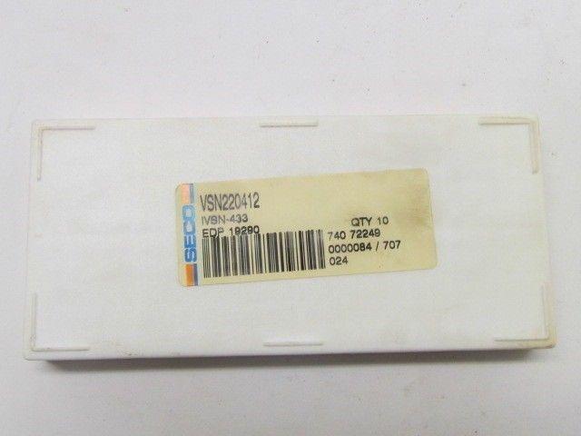 Seco VSN220412 IVSN-433 EDP 19290 Box of 10 NIB