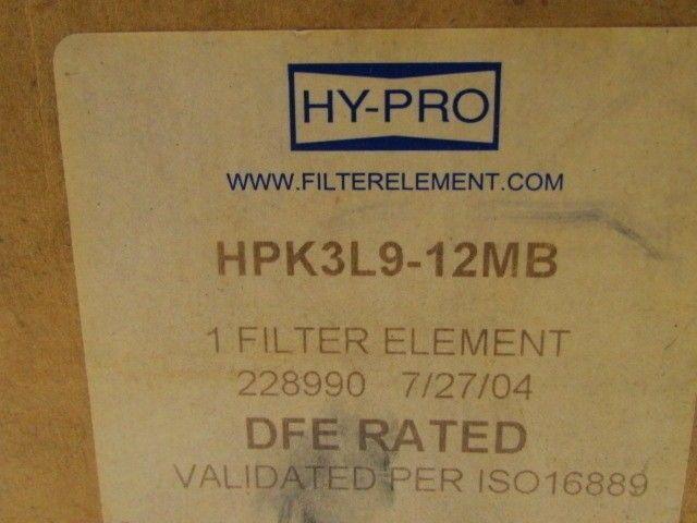 Hy-Pro HPK3L9-12MB Filter Element NIB