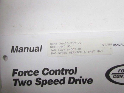 Rebuild Kit for Force Control 503-TS-001-02 Two Speed Drive Bearings Seal Clutch