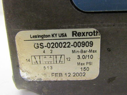 Rexroth Ceram GS-020022-00909 24 VDC Pneumatic Solenoid Valve