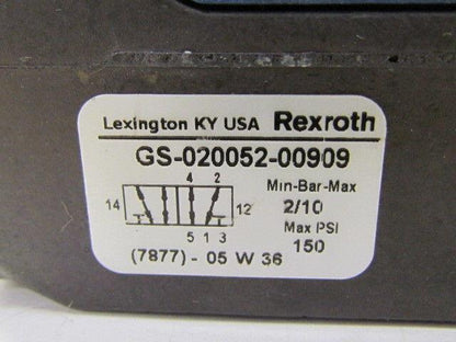Rexroth Ceram GS-020052-00909 24VDC Pneumatic Solenoid Valve