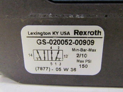 Rexroth Ceram GS-020052-00909 24VDC Pneumatic Solenoid Valve