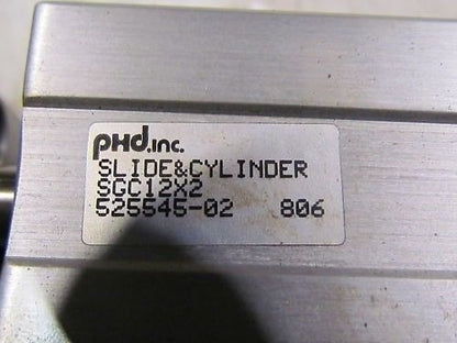 PHD Slide and Cylinder SCG 12x2 525545-02 2" Stroke NEW