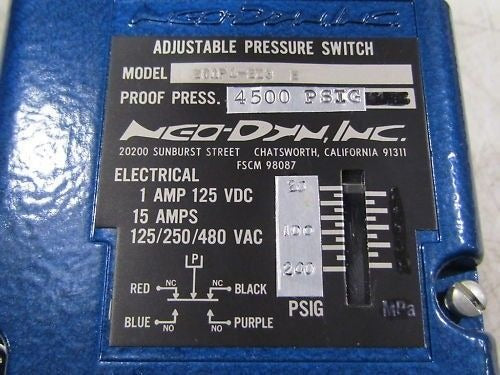 ITT NEO-DYN 201P1-2Z3 E Pressure Switch 4500 PSIG NIB