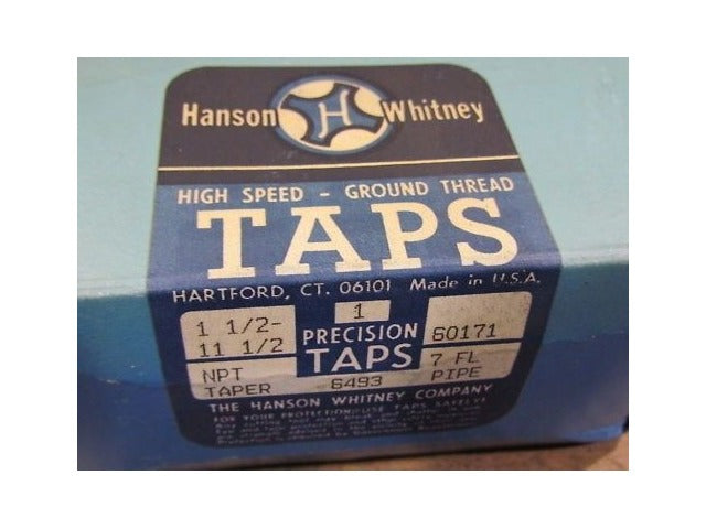 Hanson Whitney 1 1/2"NPT 7 Flute Tapered Pipetap USA