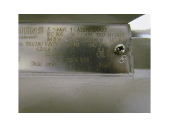 Siemens 1 LA5090-2AA23 440/60 .75 KW 3460 rpm NEW