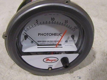 Dwyer Photohelic Pressure Switch 3000 Series 3220-SRH-HP 0-20 psi NIB
