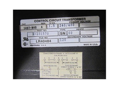 A-B Allen Bradley 1497-N40 Control Circuit Transformer