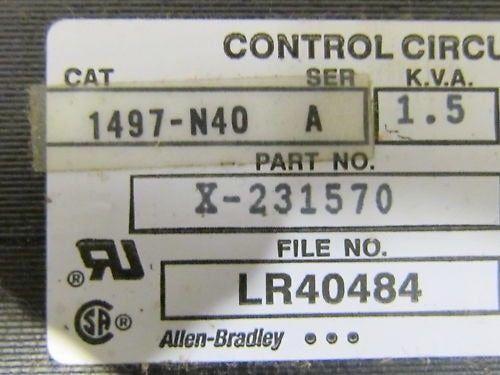 A-B Allen Bradley 1497-N40 Control Circuit Transformer