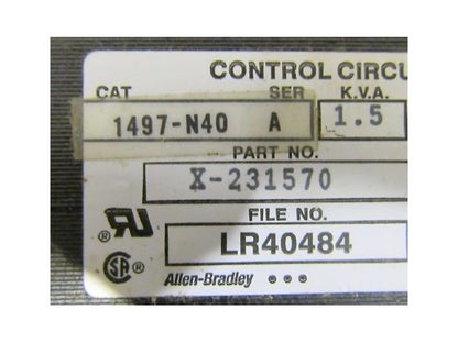 A-B Allen Bradley 1497-N40 Control Circuit Transformer