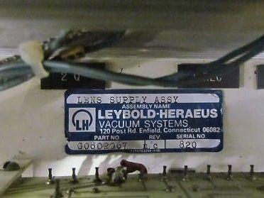 Leybold Heraeus G0802067 Rev N/C Lens Power Supply Assy