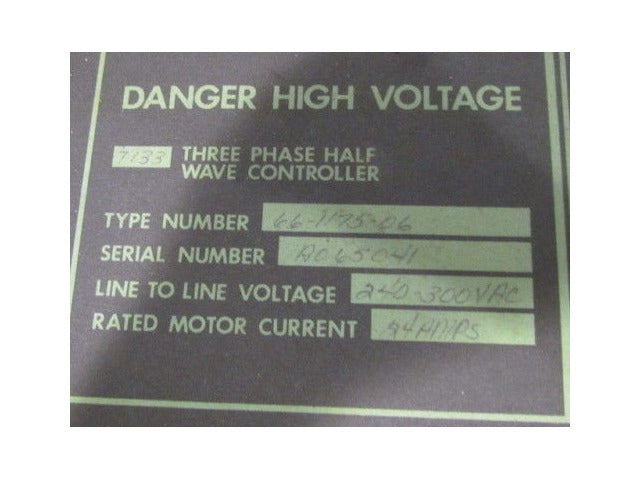 Gettys 7133 Three Phase Half Wave Controller 66-1175-06