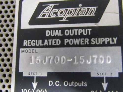 Acopian 15J70D-15J70D Dual Output Power Supply NEW