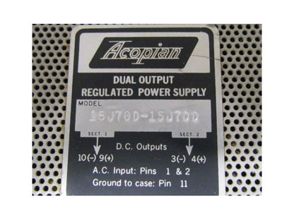 Acopian 15J70D-15J70D Dual Output Power Supply NEW