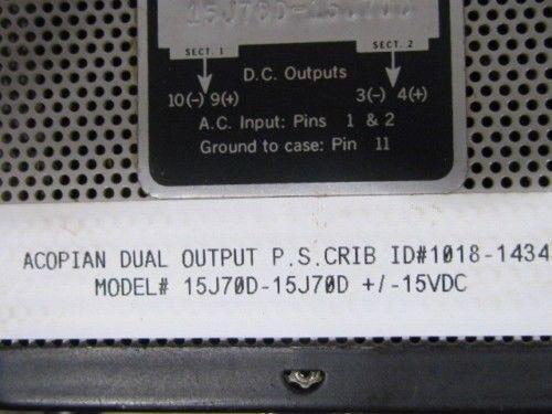 Acopian 15J70D-15J70D Dual Output Power Supply NEW