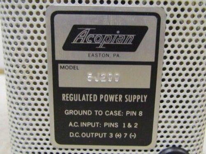 Acopian 5J200 Regulated Power Supply w/Base
