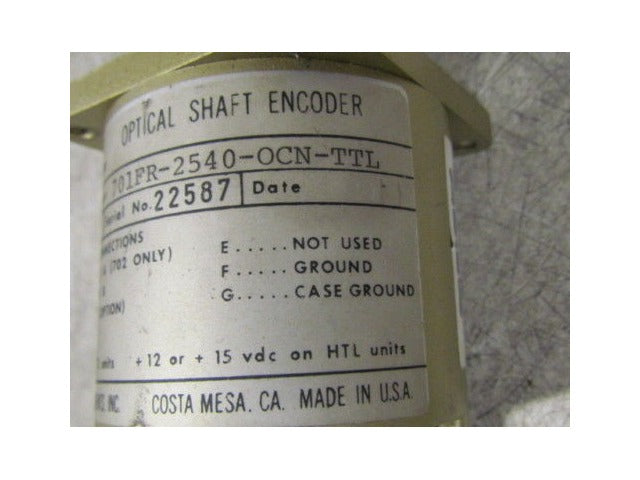 Disc Instruments 701FR-2540-OCN-TTL Optical Encoder