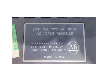 A-B Allen Bradley 1777-IA AC Input Module 1201777-IA