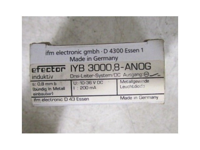Efector IYB 3000 8-ANOG Proximity Switch NIB