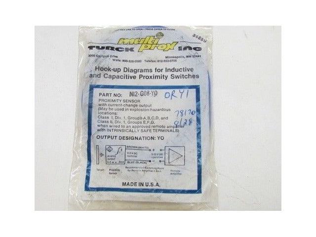 Turck Multi Prox NI2-G08-YO Proximity Switch NIB